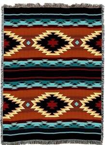 Anatolia Southwest Turquoise Blanket Tapestry